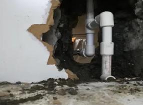 高区厨房下水管道漏水检测